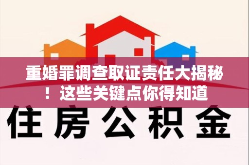建阳重婚罪调查取证责任大揭秘！这些关键点你得知道