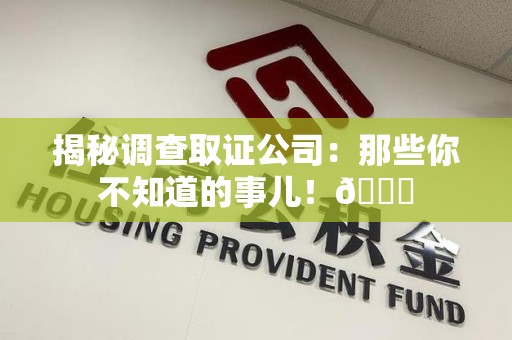 建阳揭秘调查取证公司：那些你不知道的事儿！😎