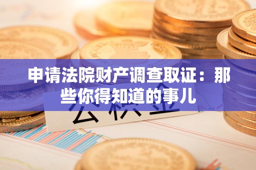 建阳申请法院财产调查取证：那些你得知道的事儿