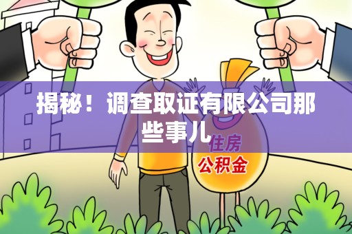 建阳揭秘！调查取证有限公司那些事儿