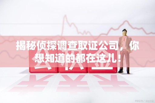 建阳揭秘侦探调查取证公司，你想知道的都在这儿！