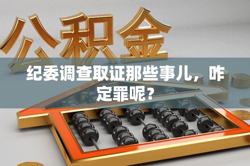 建阳纪委调查取证那些事儿，咋定罪呢？