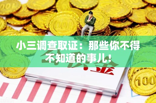 建阳小三调查取证：那些你不得不知道的事儿！