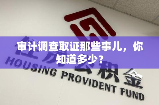 建阳审计调查取证那些事儿，你知道多少？
