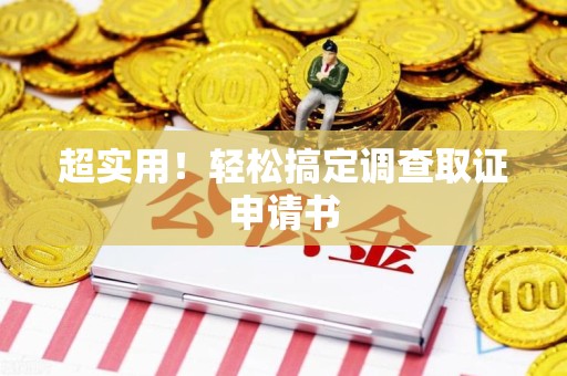 建阳超实用！轻松搞定调查取证申请书