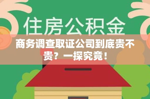 建阳商务调查取证公司到底贵不贵？一探究竟！