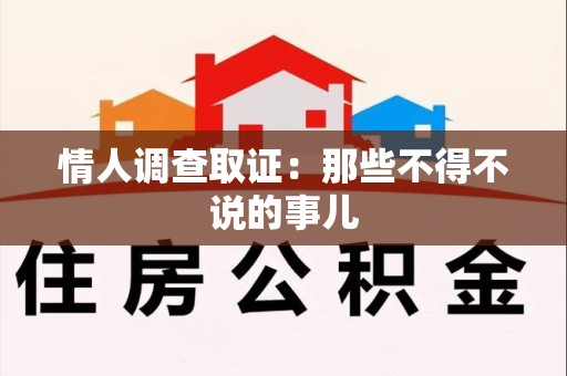 建阳情人调查取证：那些不得不说的事儿