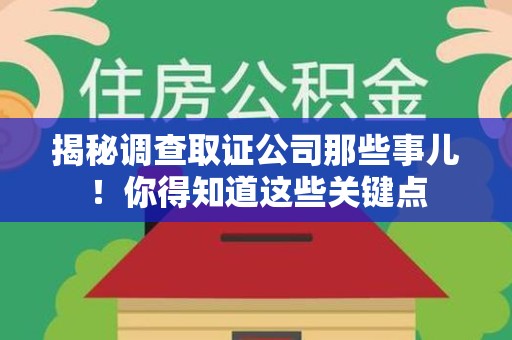 建阳揭秘调查取证公司那些事儿！你得知道这些关键点