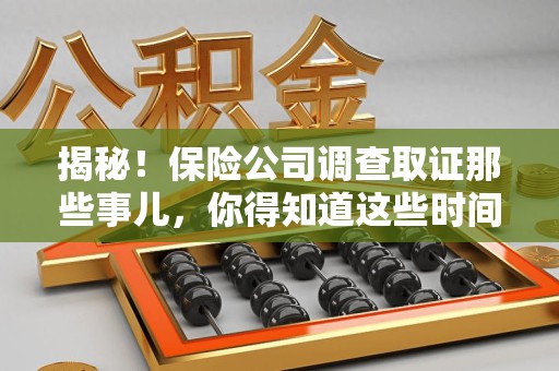 建阳揭秘！保险公司调查取证那些事儿，你得知道这些时间点😎