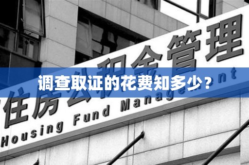 建阳调查取证的花费知多少？