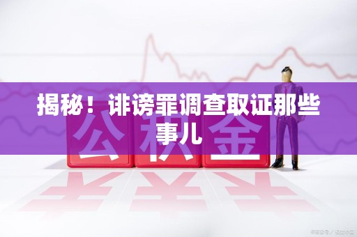 建阳揭秘！诽谤罪调查取证那些事儿
